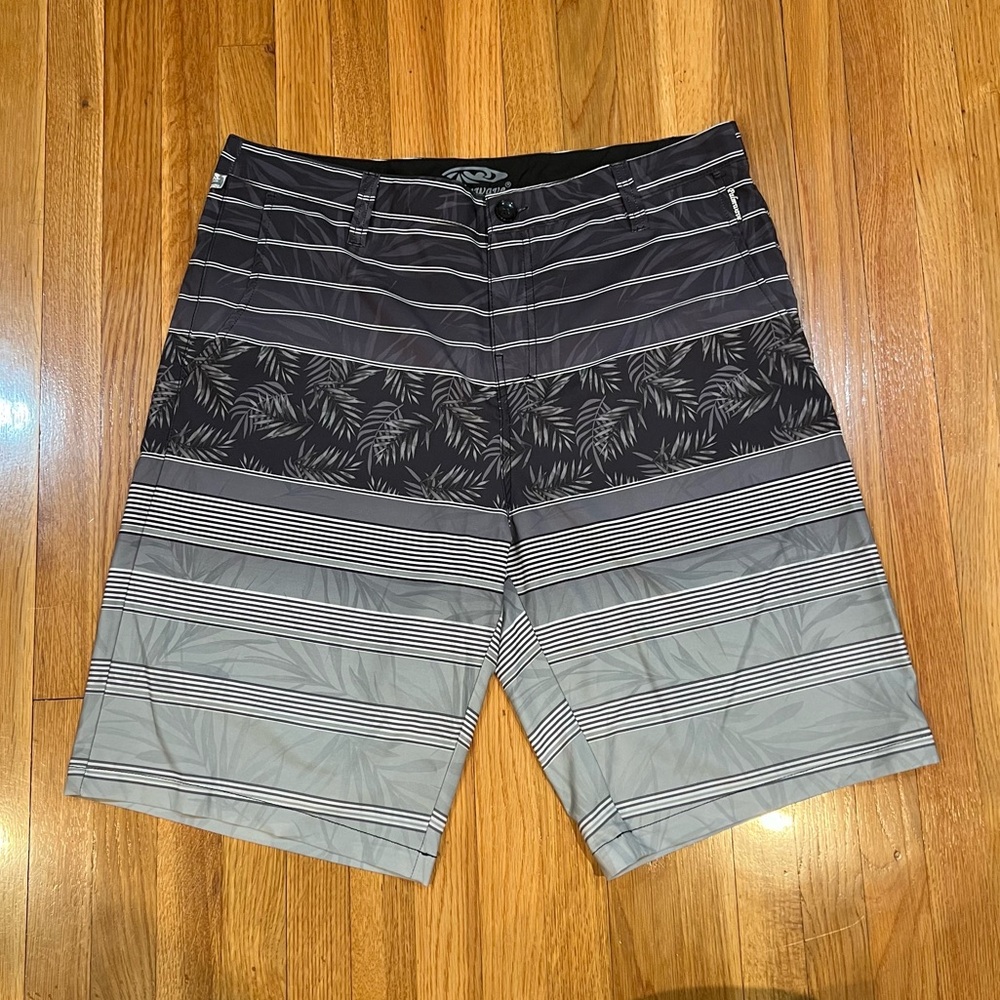 Men's Palmwave Gray Patterned Swim Shorts